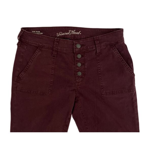 Universal Thread Mid-rise Skinny Burgundy Pants Women's Size 4 / 27R - Picture 3 of 4